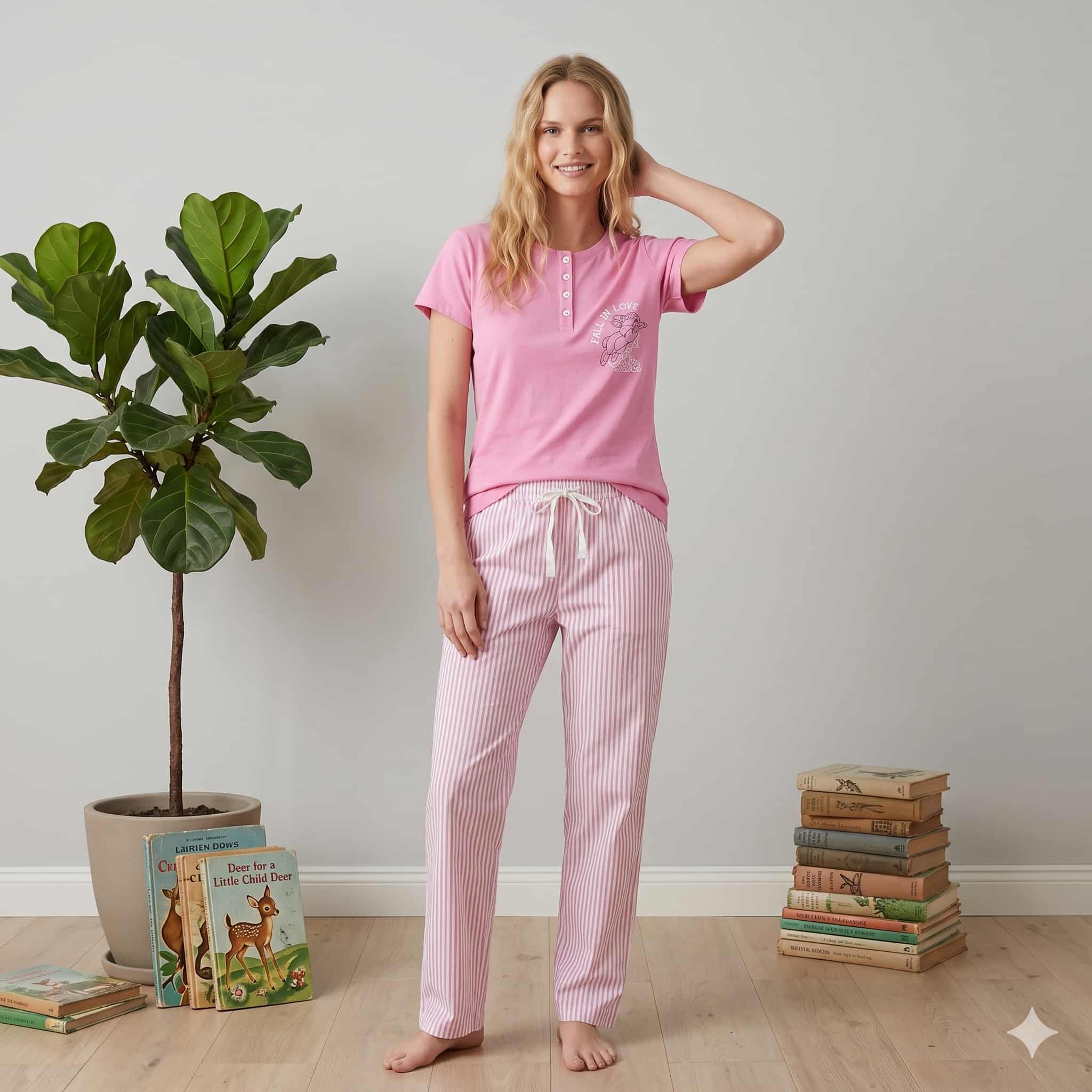 Blush Bloom Women Half sleeves pajama set - Pink.