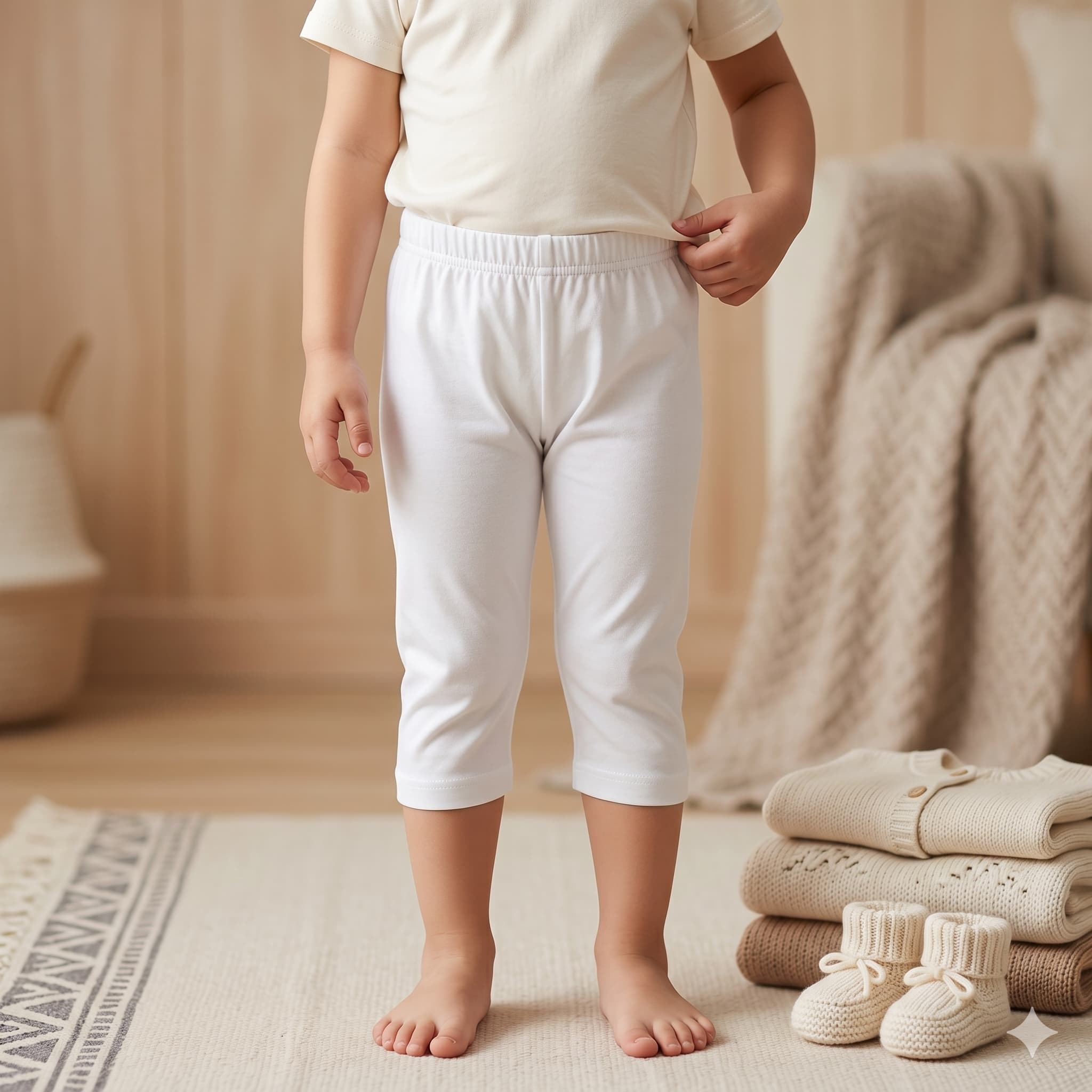 Cloud Soft Girls Bermuda - White