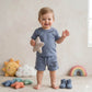 Chic Gratitude Baby boys Half sleeves Short set - Dusty Blue