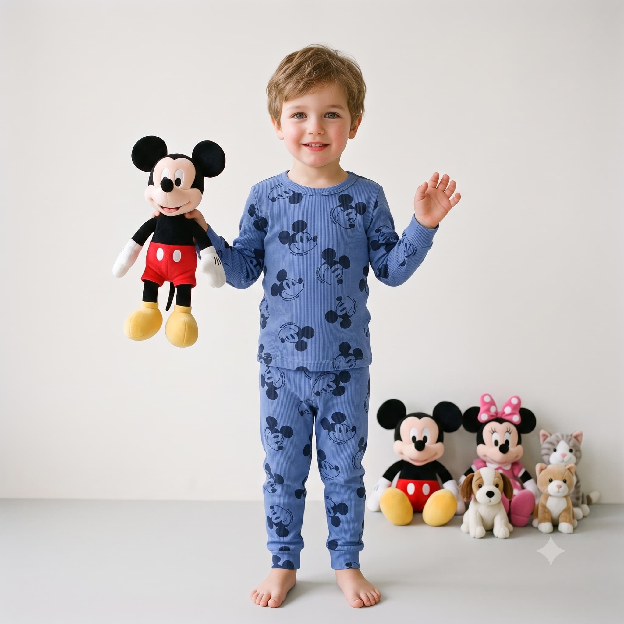 Mickey Magic Boys Full Sleeves Pajama Set - Blue