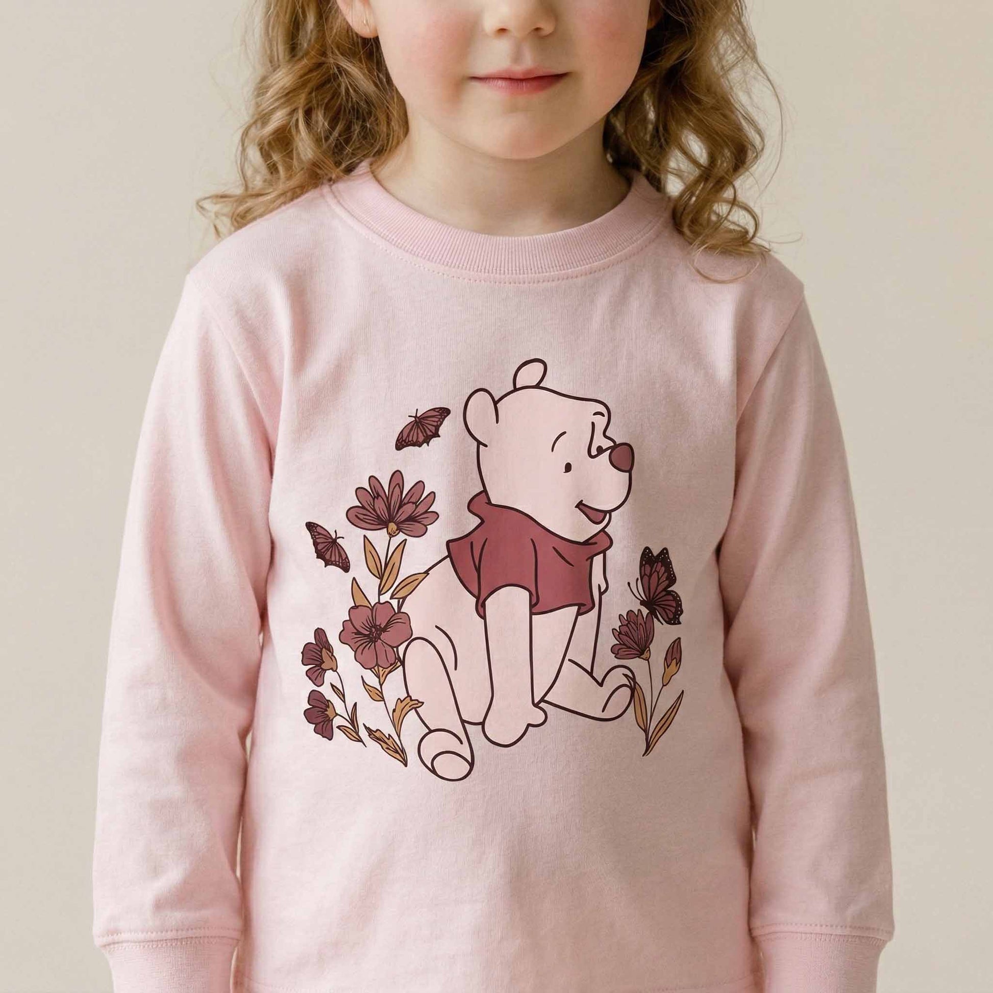 Winnie The Pooh Girls Half Sleeves Pajama Set - Pink