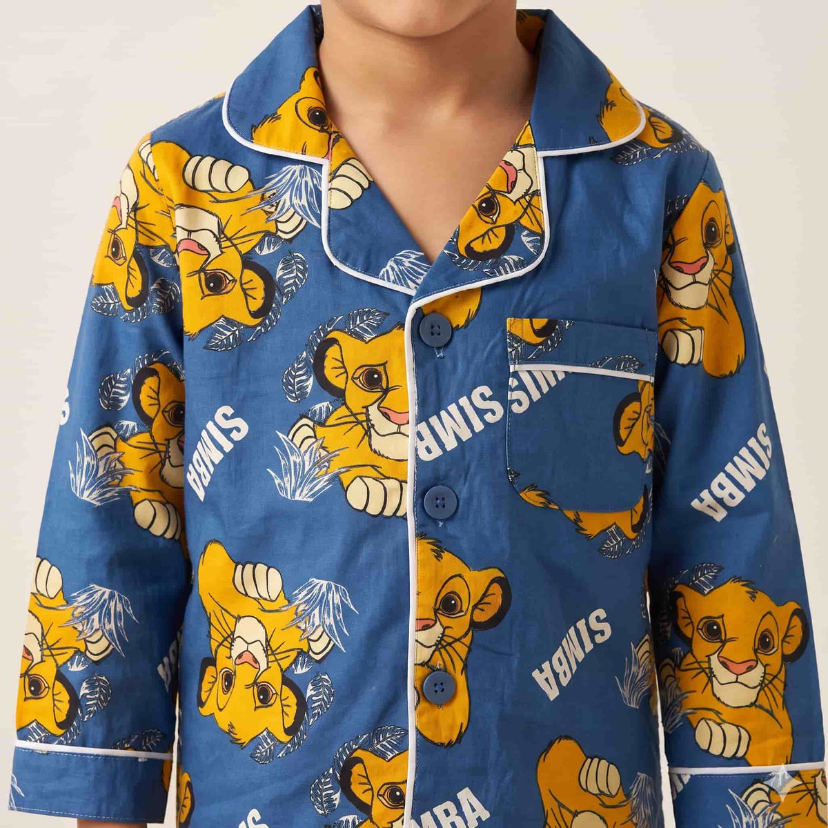 Lion King Boys Full Sleeves Pajama Set - Blue