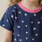 Colorful Hearts Girls Pajama Set - Navy Blue