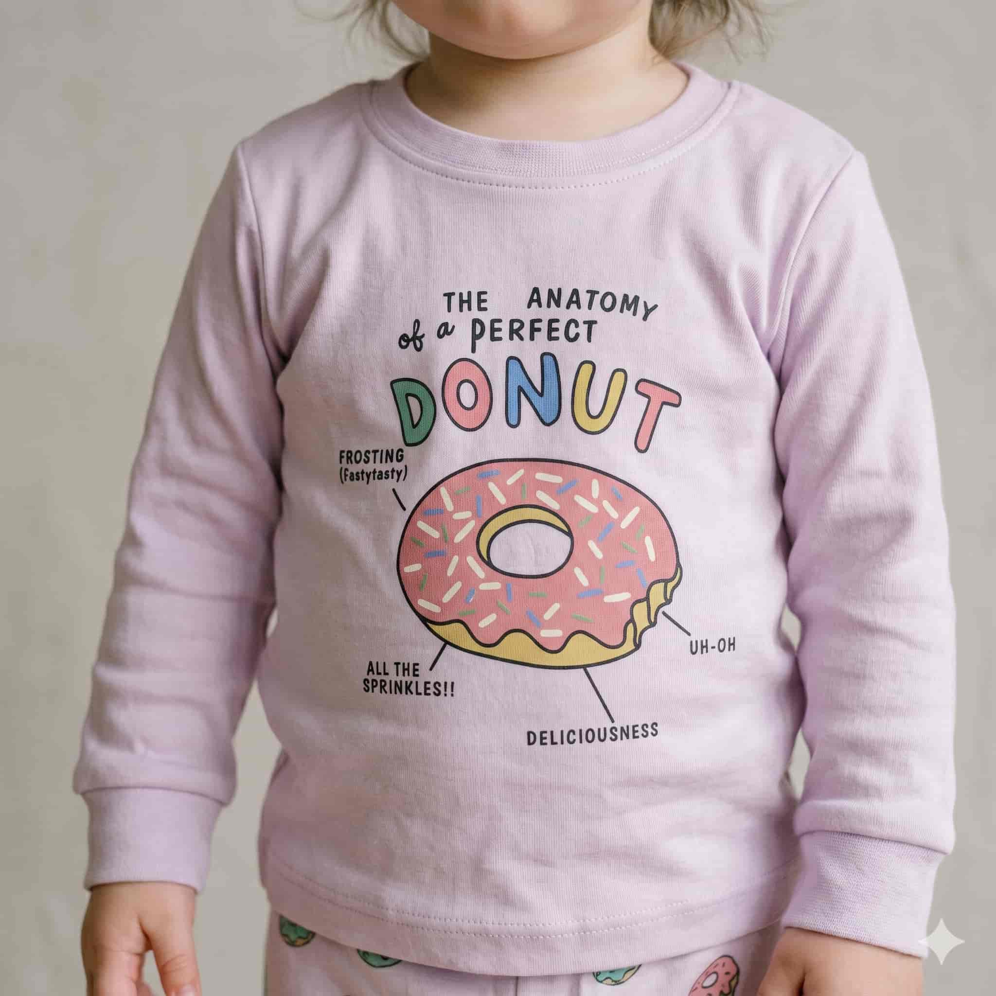 Donut Delight Baby Girls Full Sleeves Set - Lavender