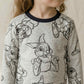 Rabbit Girls Full Sleeves Pajama Sets - Grey