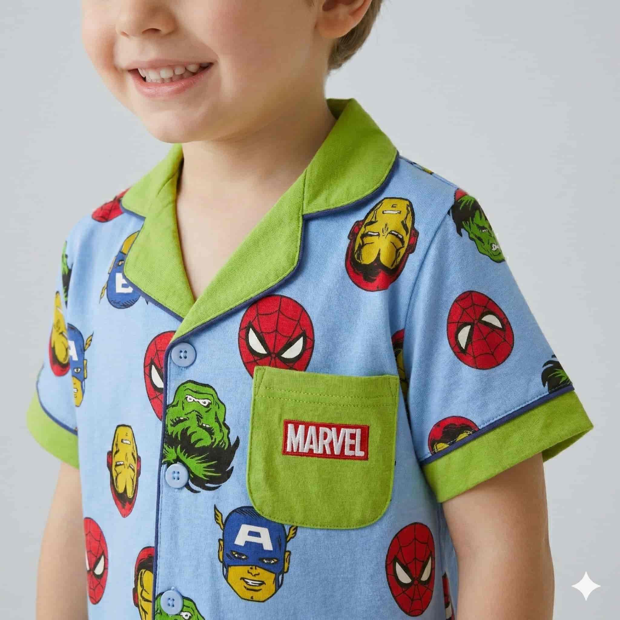 Marvel Boys Half Sleeves Pajama Set -  Blue