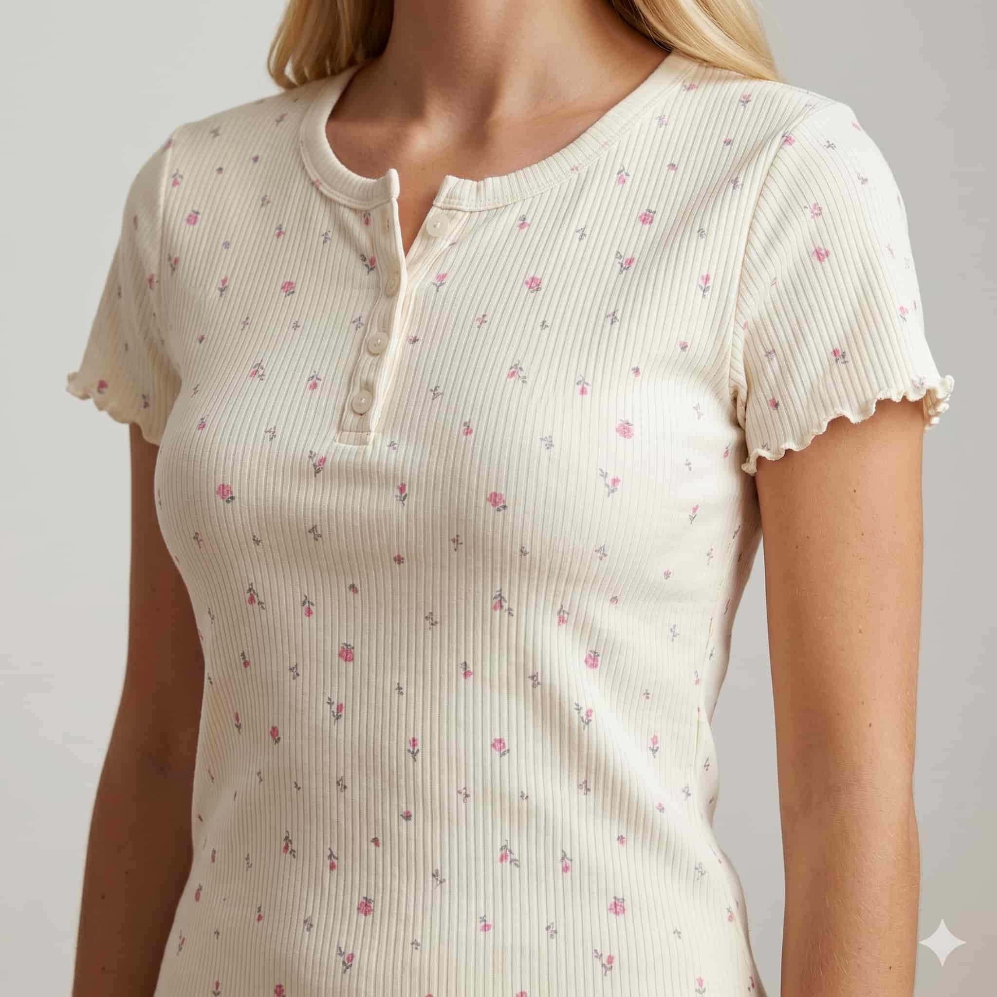 Vintage Rose Women Half Sleeves Pajama Set - Ivory