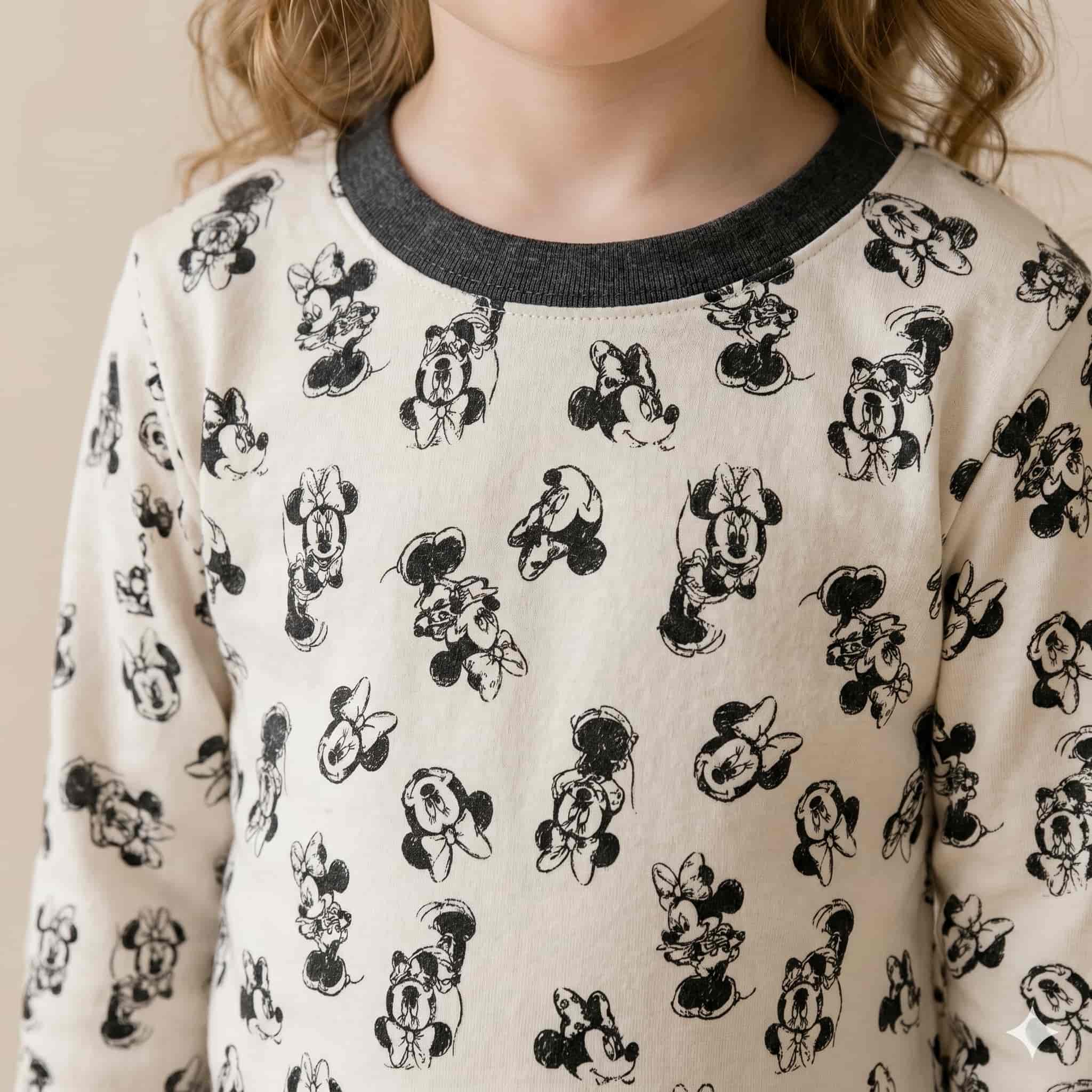 Minnie Mouse Girls Full Sleeves Set - Cream