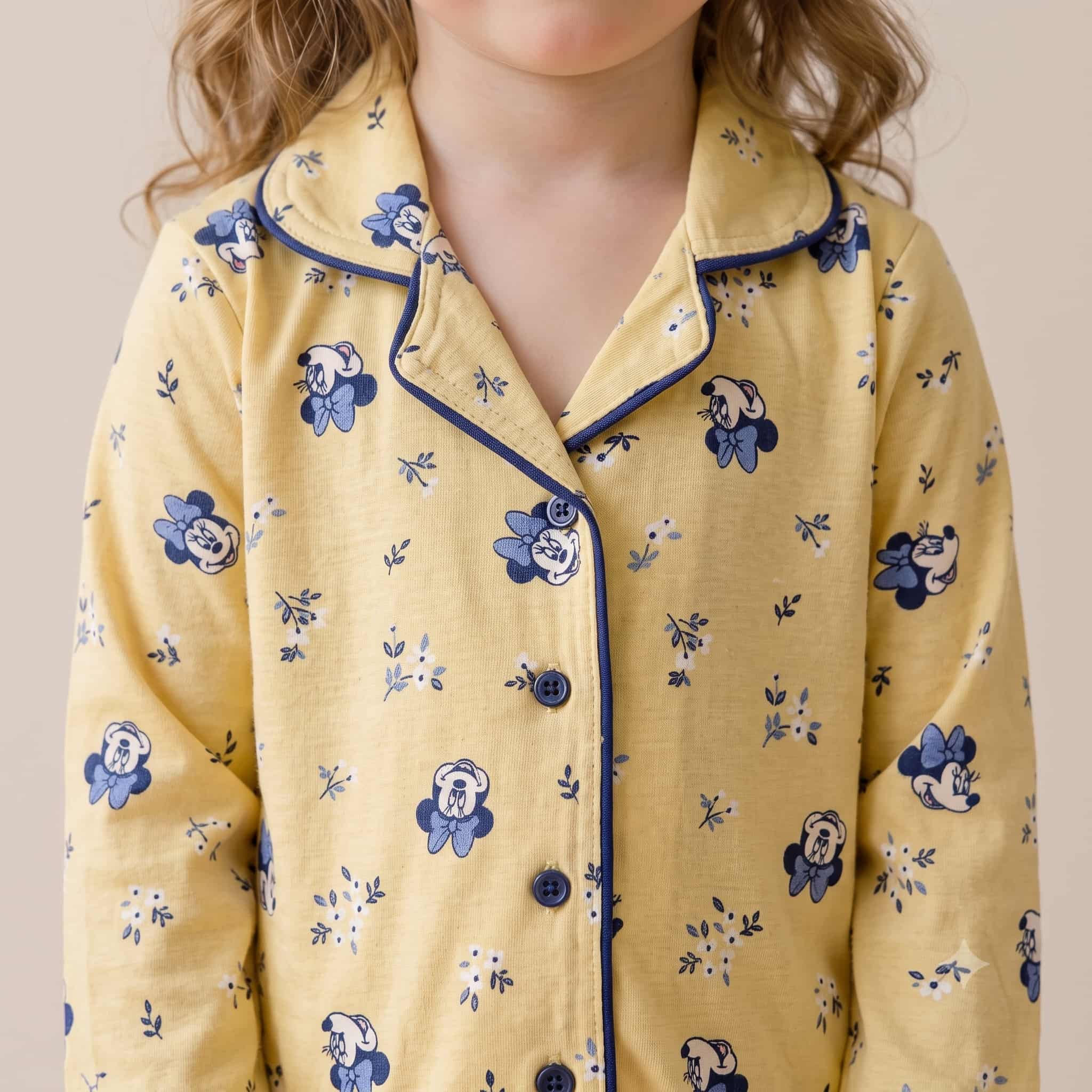 Minnie Mouse Girls Full Sleeves Pajama Set – Yellow