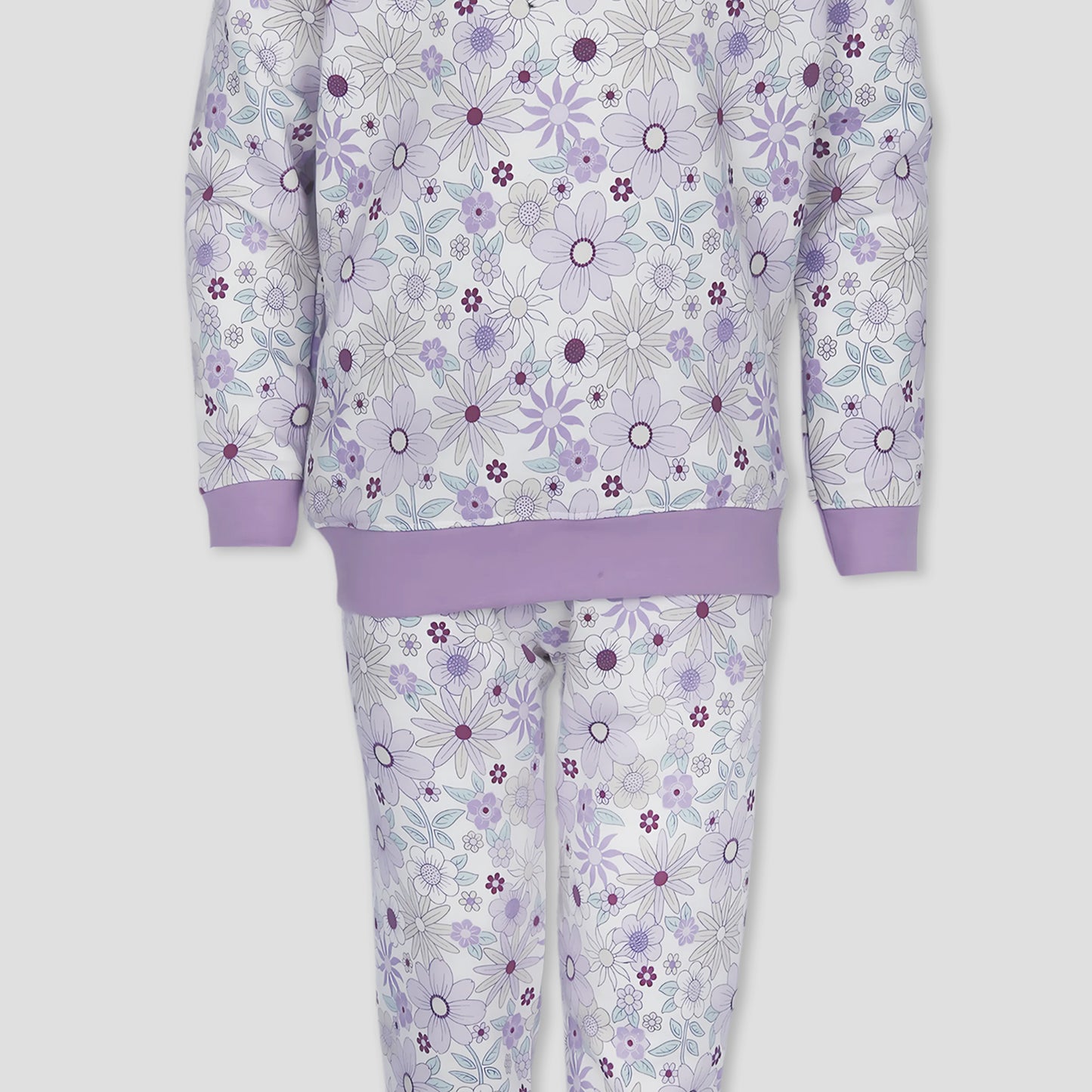 Daisy Girls Fleece Training Suit - White & Lavender