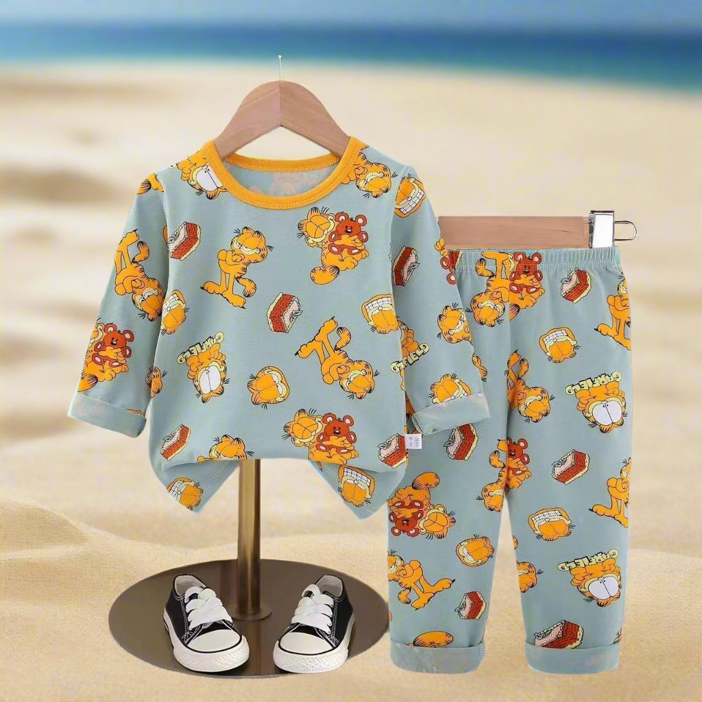 Garfield Boys Full Sleeves Pajama Set - Grey