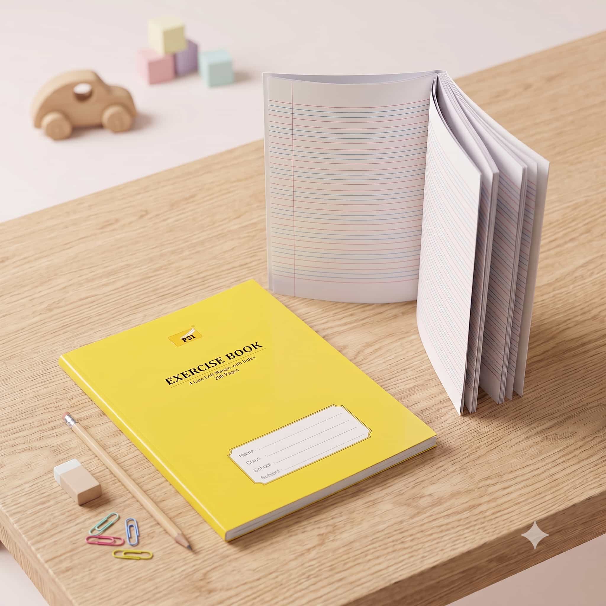 PSI 200-Page 4-Line Handwriting Exercise Book - Yellow