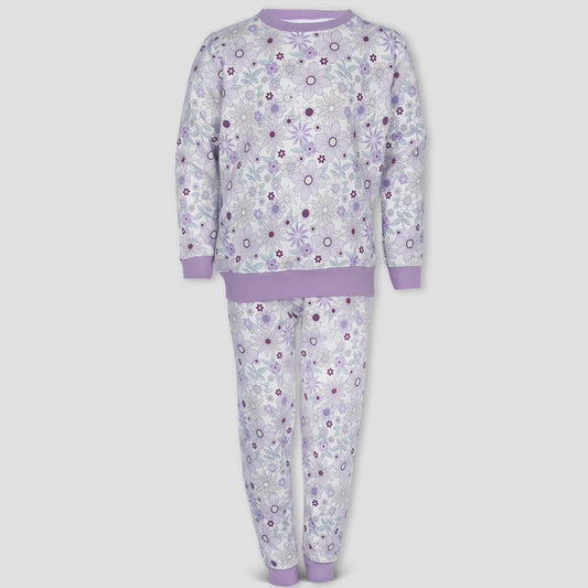 Daisy Girls Fleece Training Suit - White & Lavender