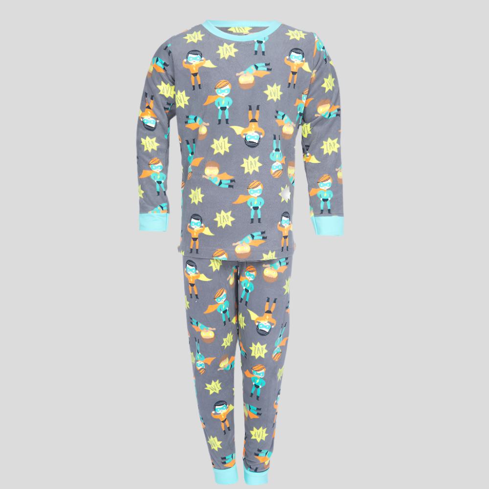 Zap Boys Fleece Pajama Set - Grey