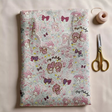 My Melodi Girls Embroidered Mukhawir - Light Pink