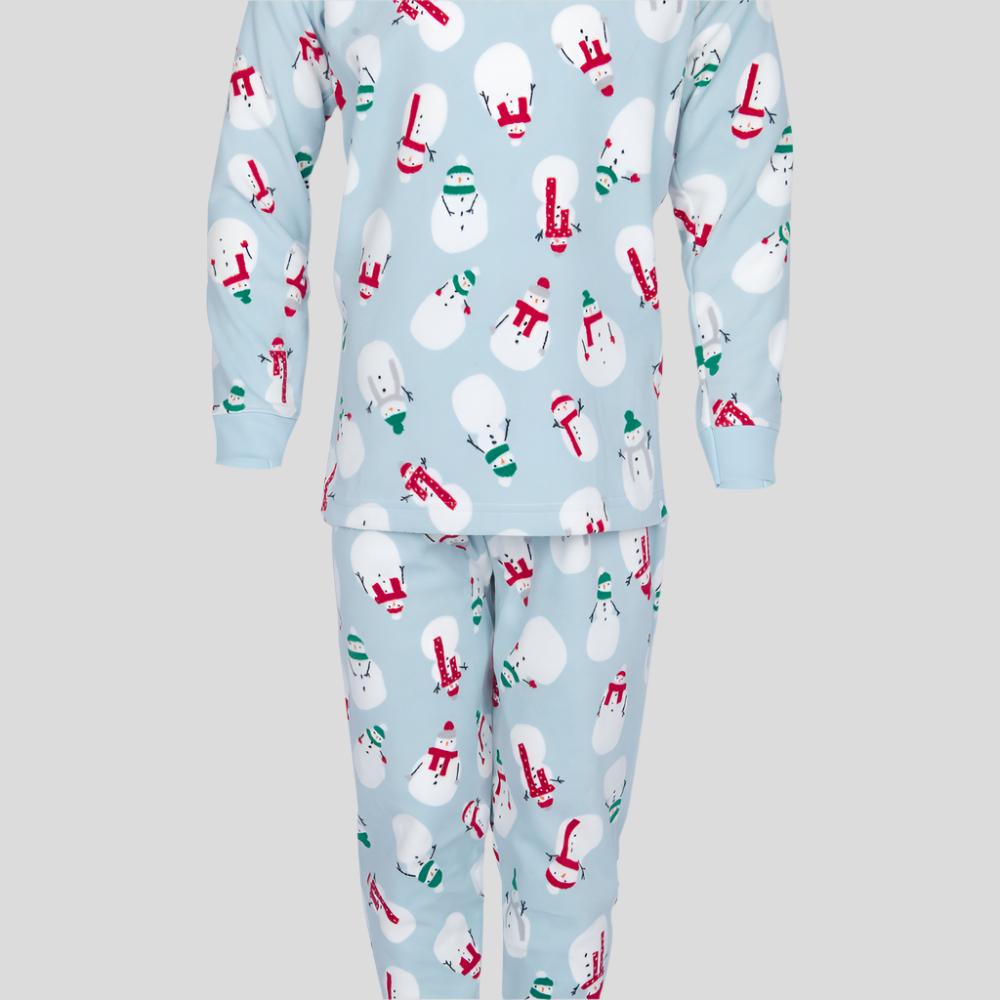 Snowman Boys Fleece Pajama Set - Blue