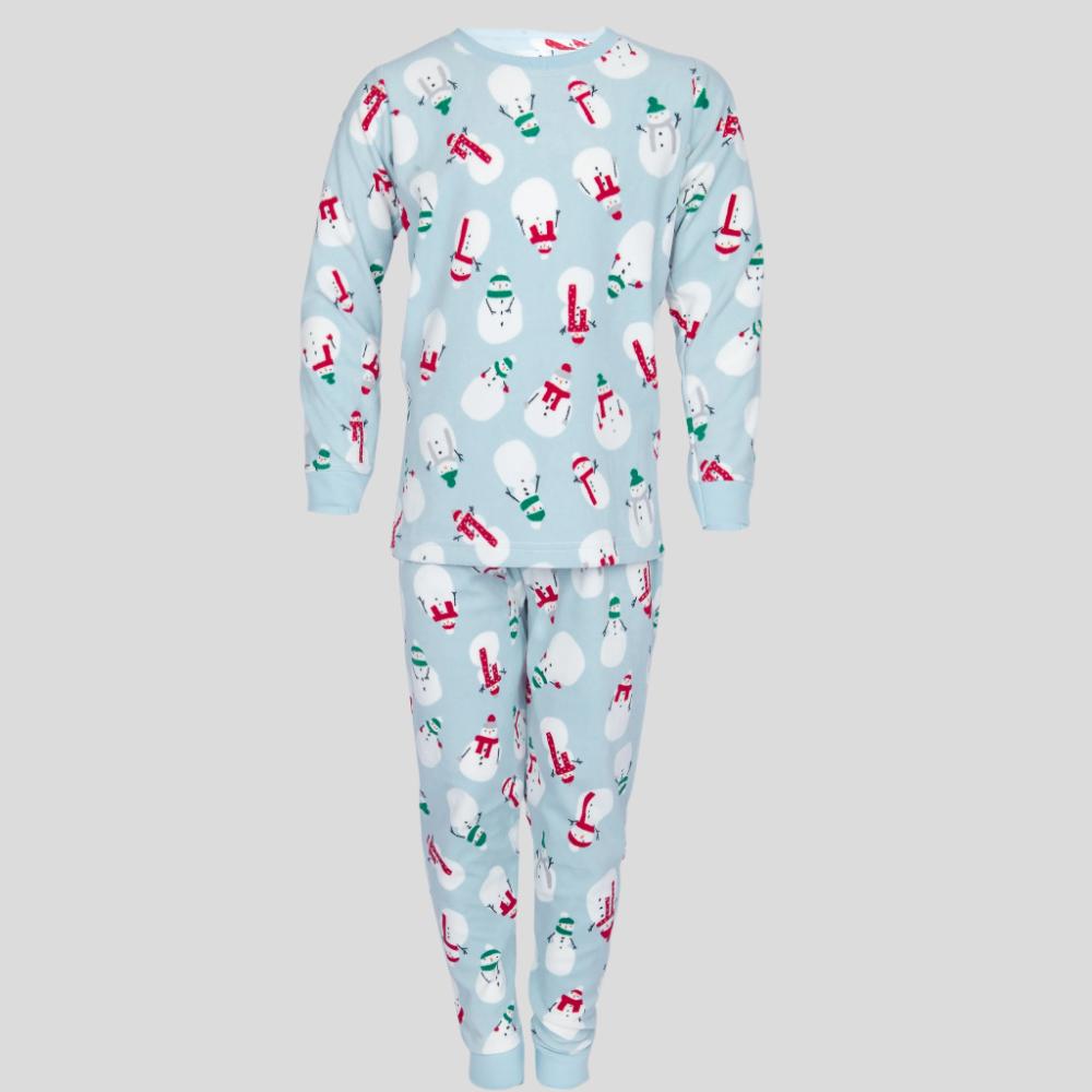 Snowman Boys Fleece Pajama Set - Blue