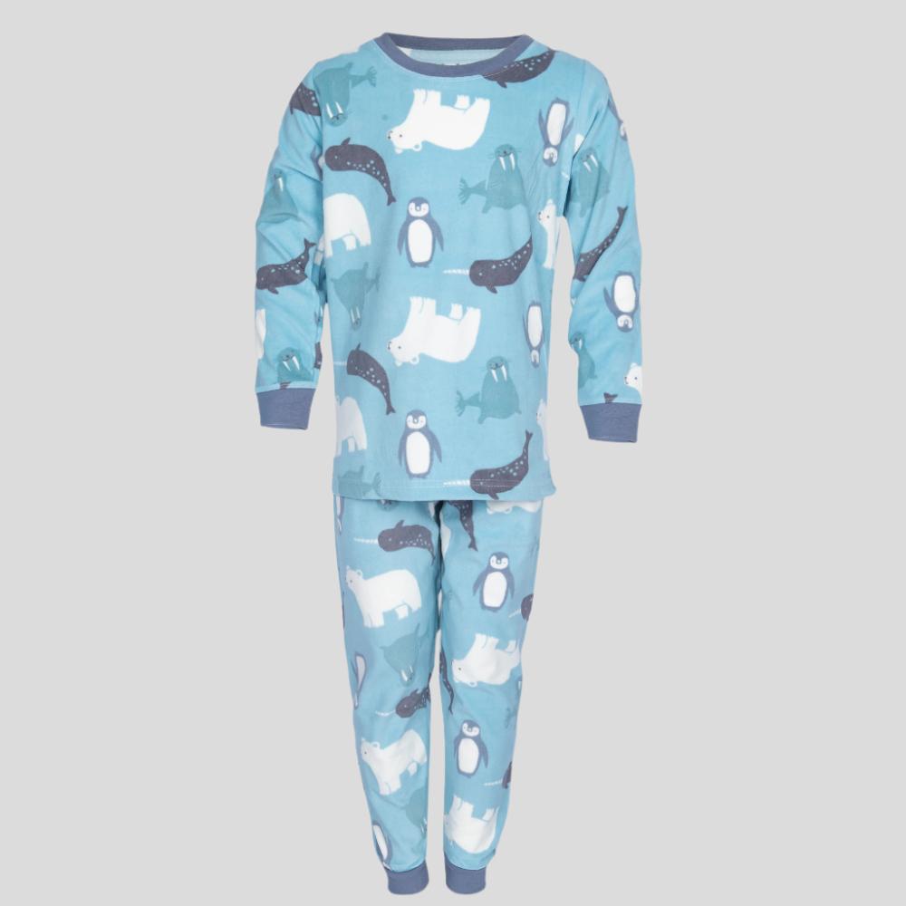 Penguin Boys Fleece Full Pajama Set - Blue