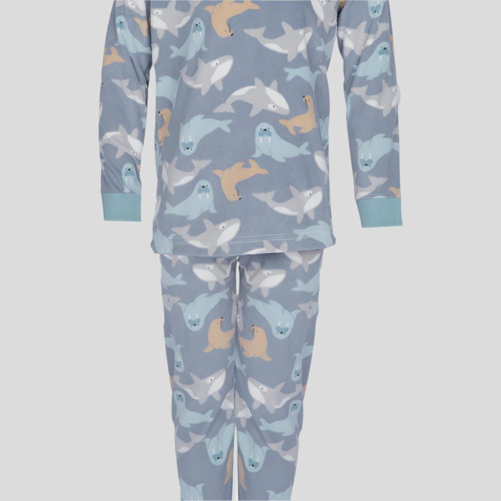 Dolphin Boys Fleece Pajama Set - Grey