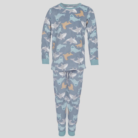 Dolphin Boys Fleece Pajama Set - Grey