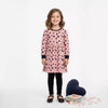 Black Heart Girl Fleece Fustan- Dark Pink