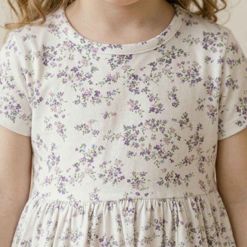 Lilacs Dreams Girls Frock - White