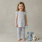 Periwinkle Bloom Girls Short Sleeves Pajama Set - White & Blue