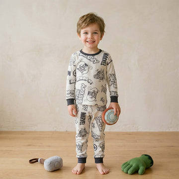 Marvel Boys Full Sleeves Pajama Set - White