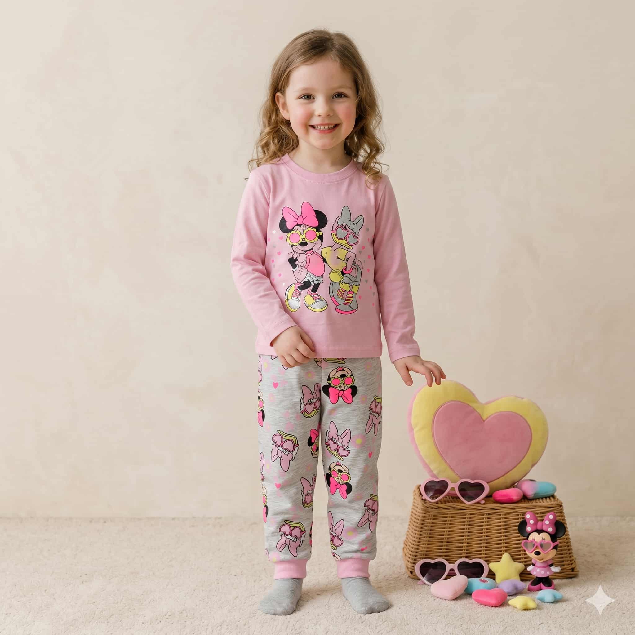 Sunny Spark Girls Full Sleeves Pajama Set - Pink