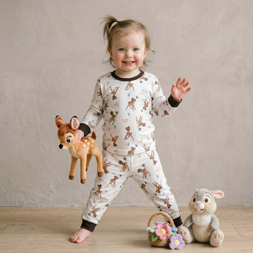 Bambi Baby Girl Full Sleeves Pajama Set - Cream