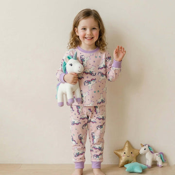 Mystical Unicorn Girls Disney Pajama Set - Purple