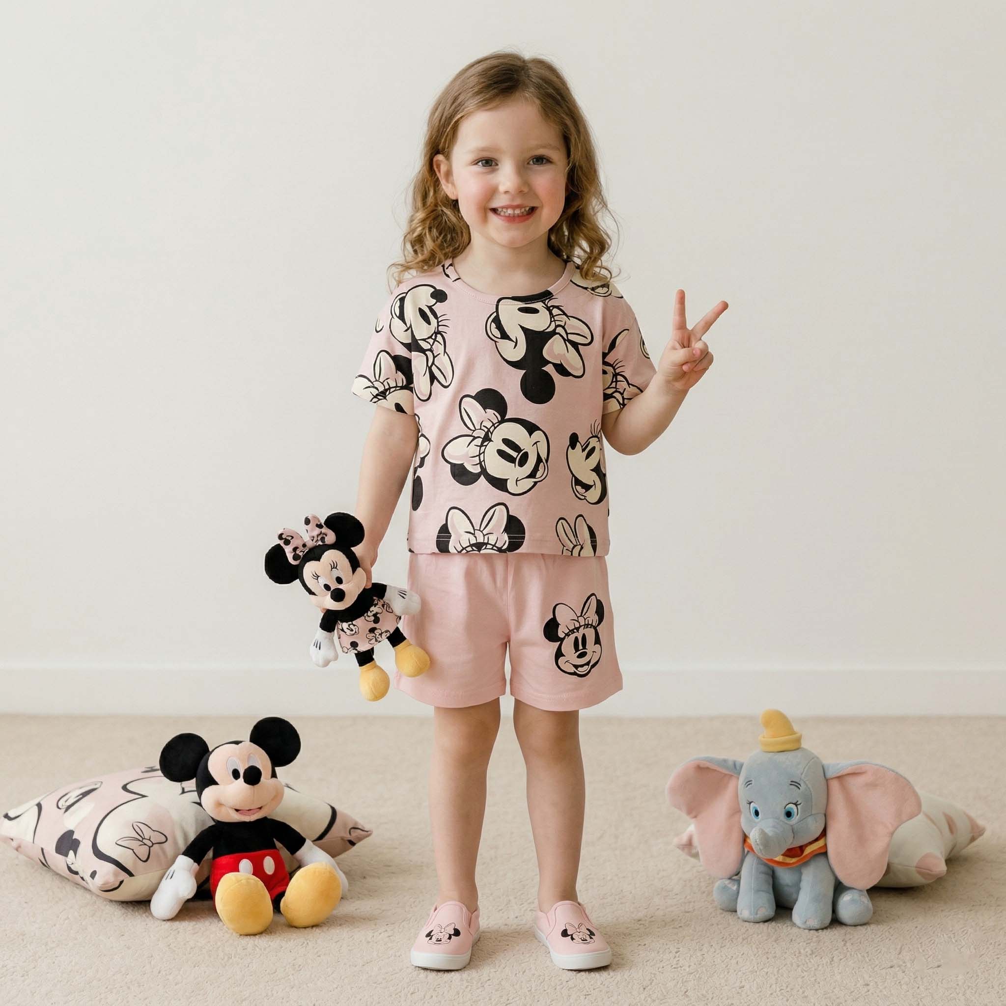 Minnie Mouse Girls Short Set - Pink