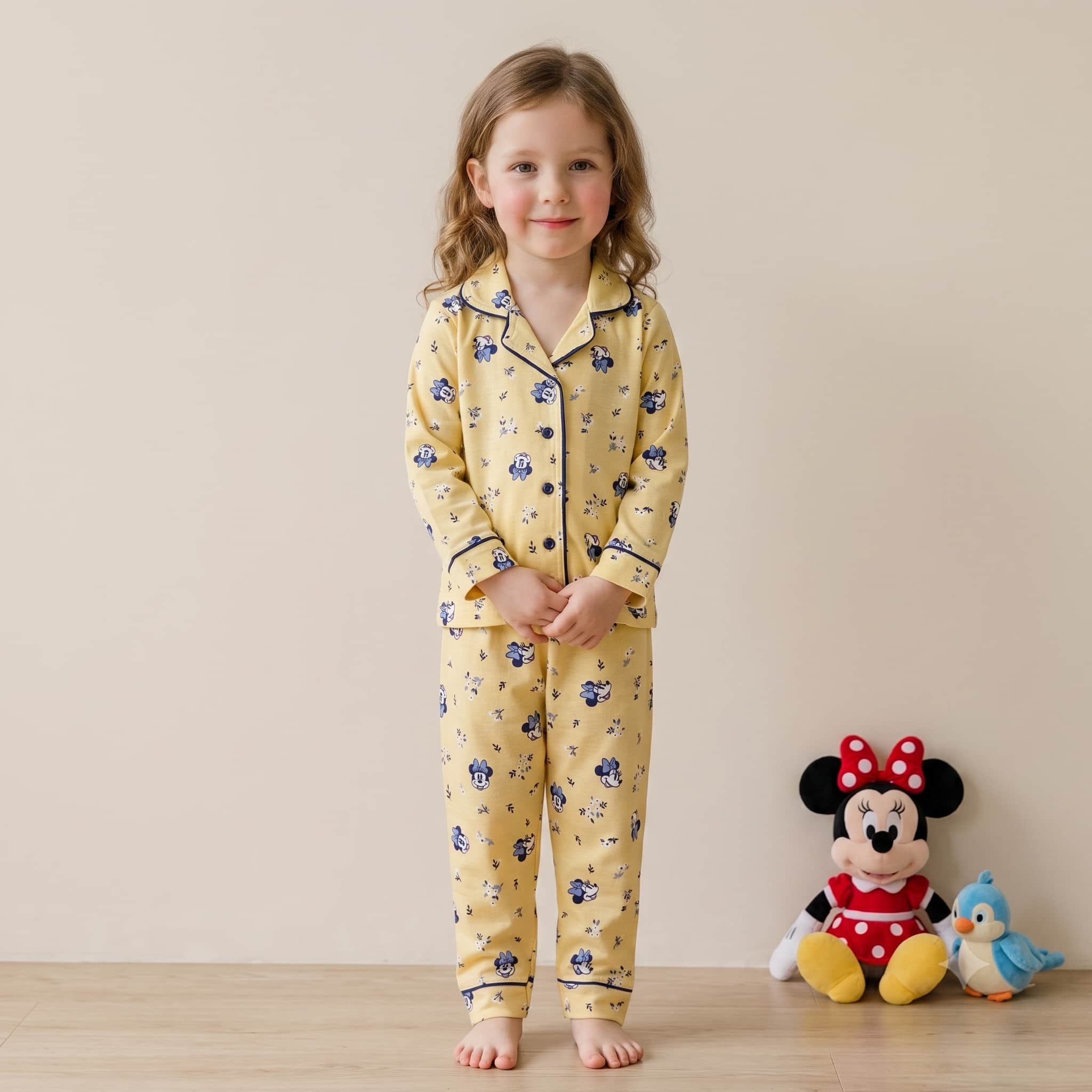 Minnie Mouse Girls Full Sleeves Pajama Set – Yellow