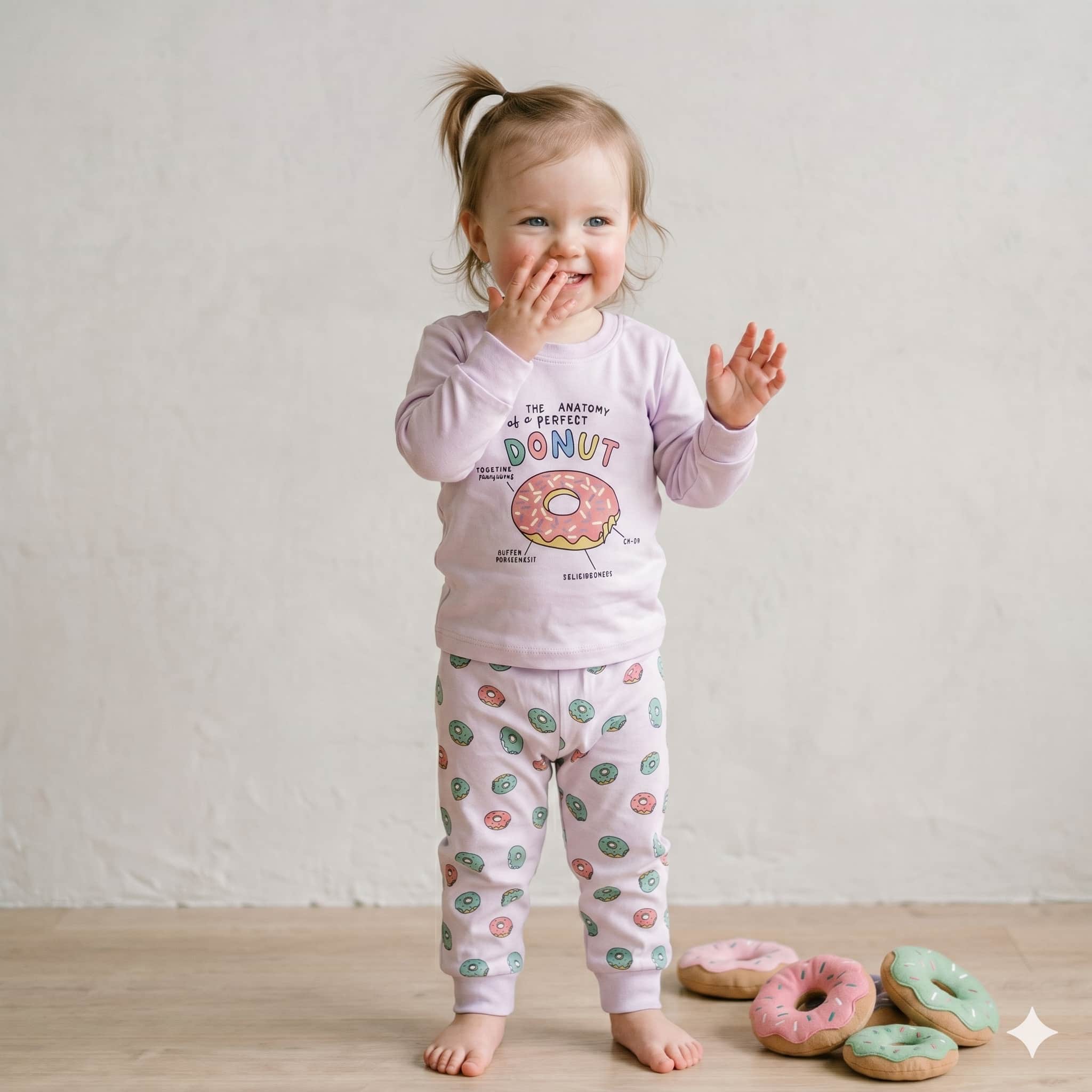 Donut Delight Baby Girls Full Sleeves Set - Lavender