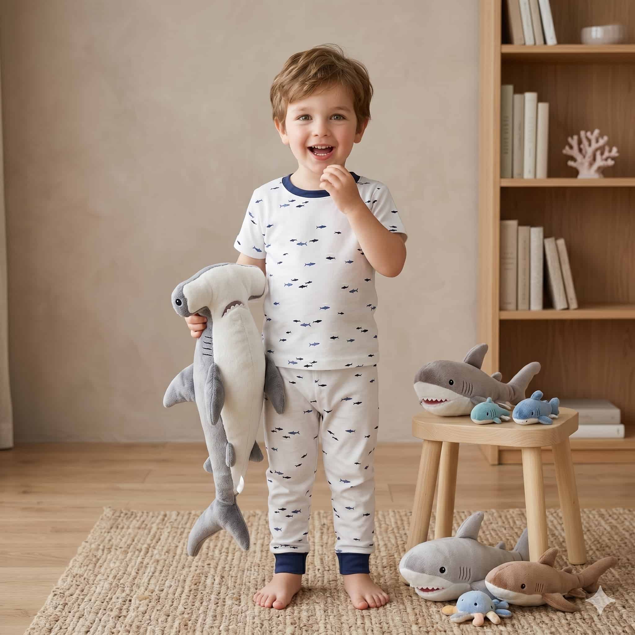 Ocean Sprint Boys Half Sleeves Pajama Set - White
