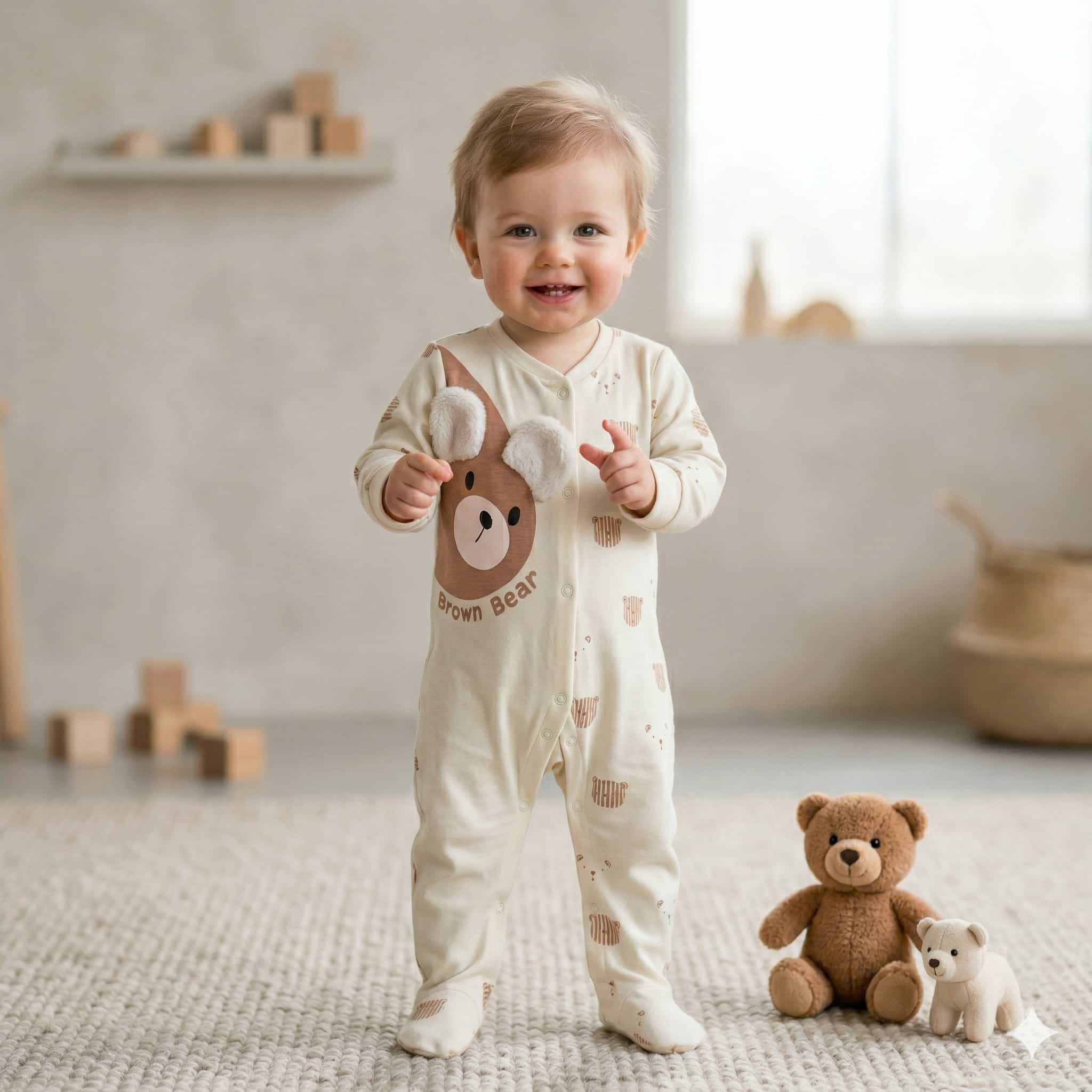 Plushy Bear Baby Boy Set - White