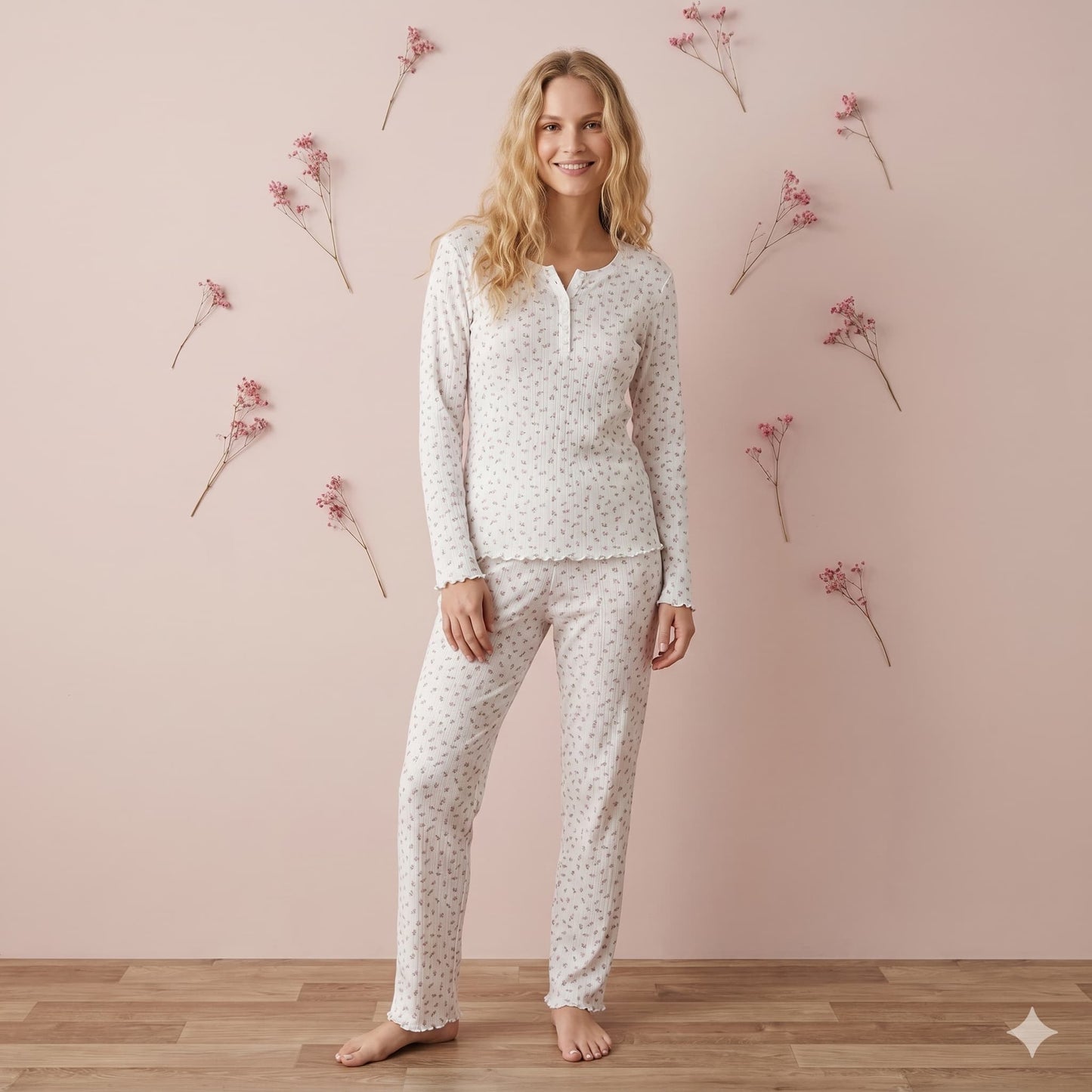 Bloomsbury Dream Women Full Sleeves Pajama set - White