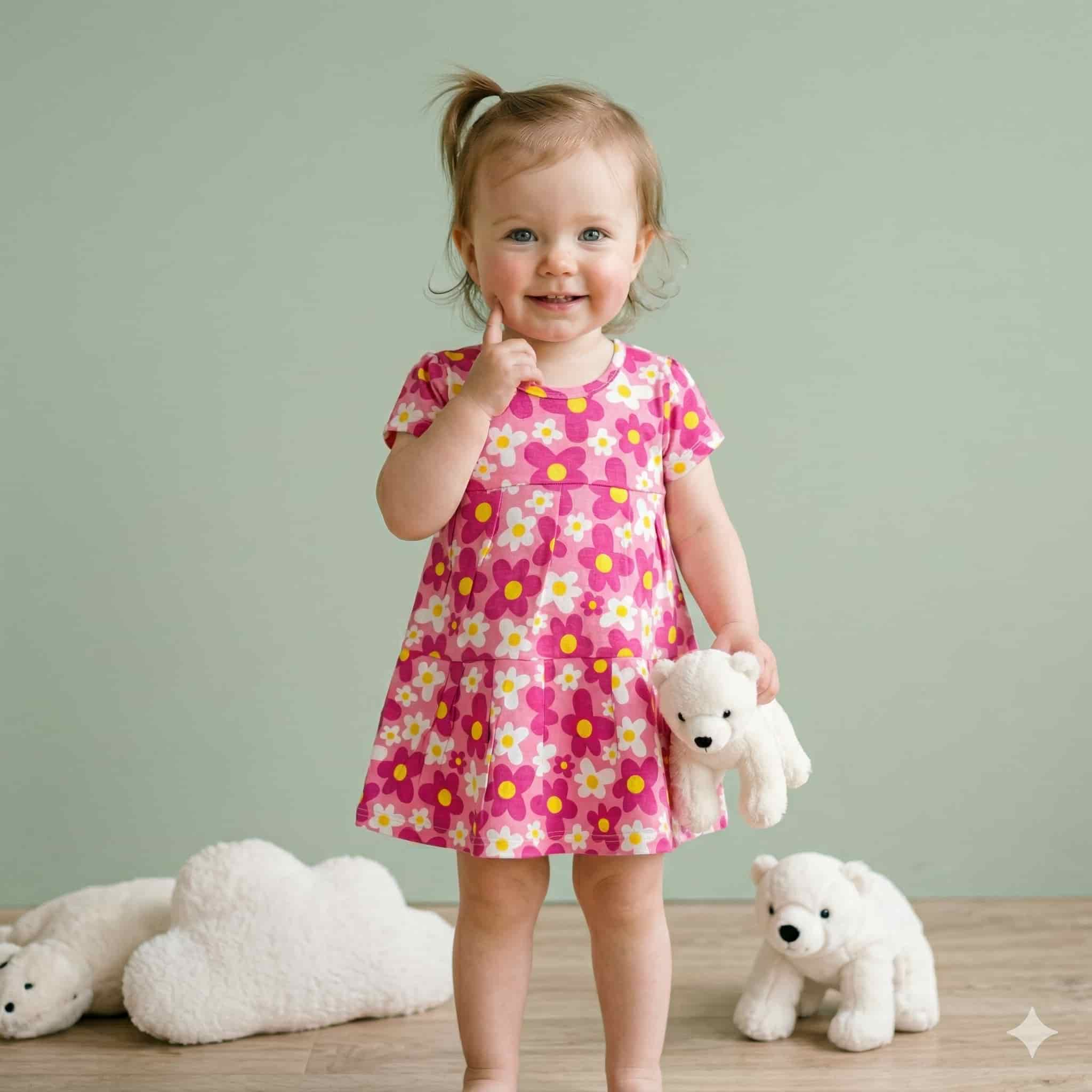 Floral Baby Girl Frock - Pink