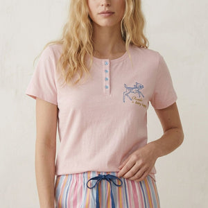 Happy Bambi Women Pajama Set - Pink