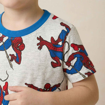 Spider-man All Over Print Boys Short Set - Grey & Blue