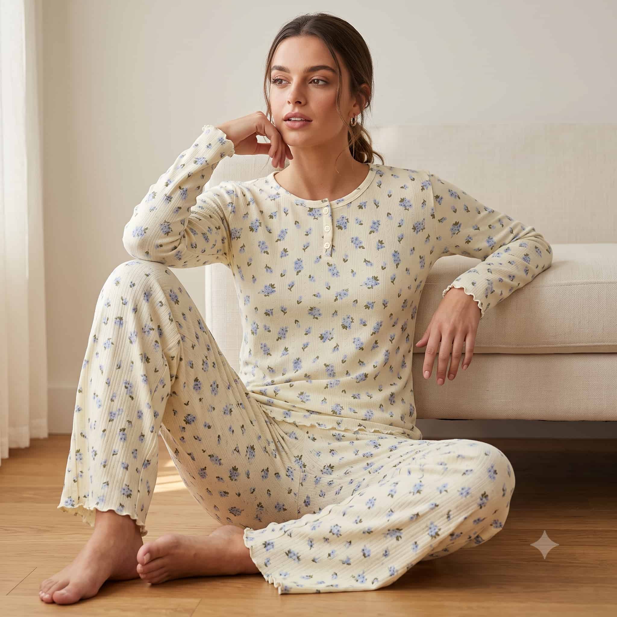 Bluebell Charm Women Full Sleeve Pajama Set - Butter Yellow
