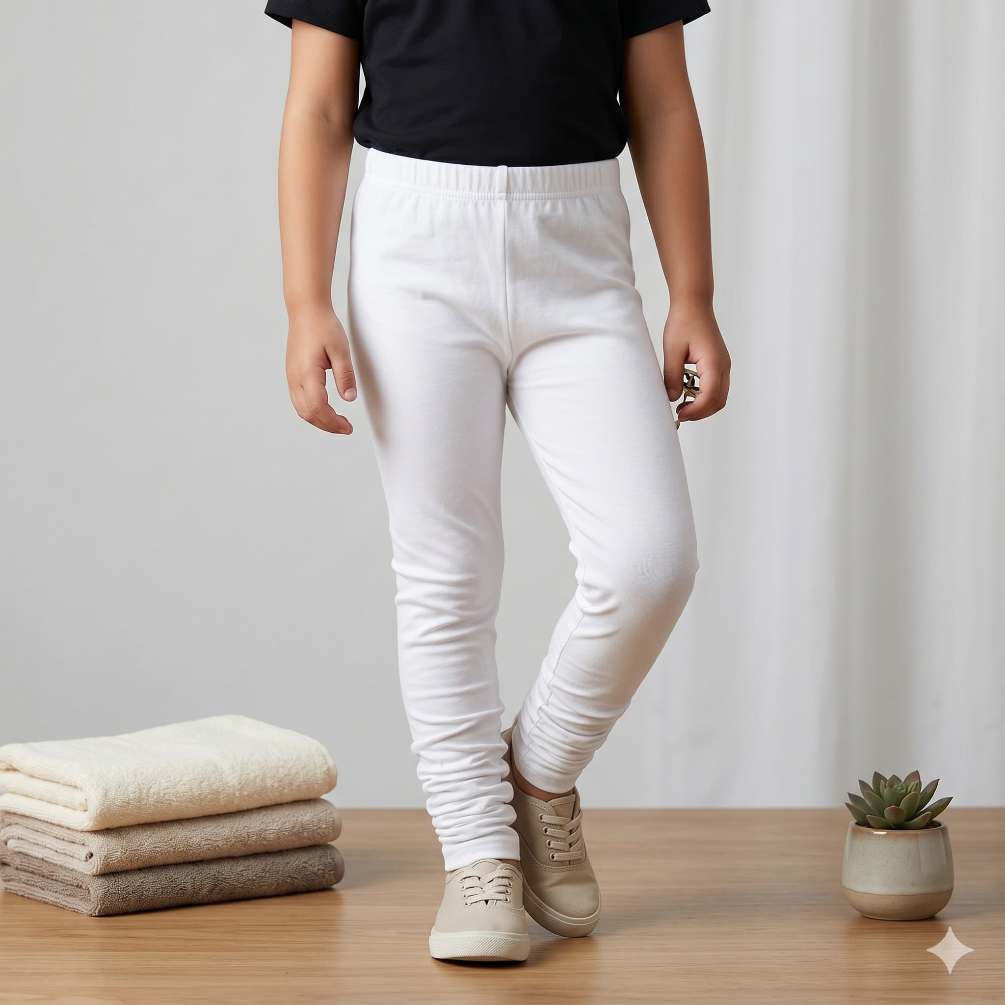 Pure Comfort Girls Leggings - White