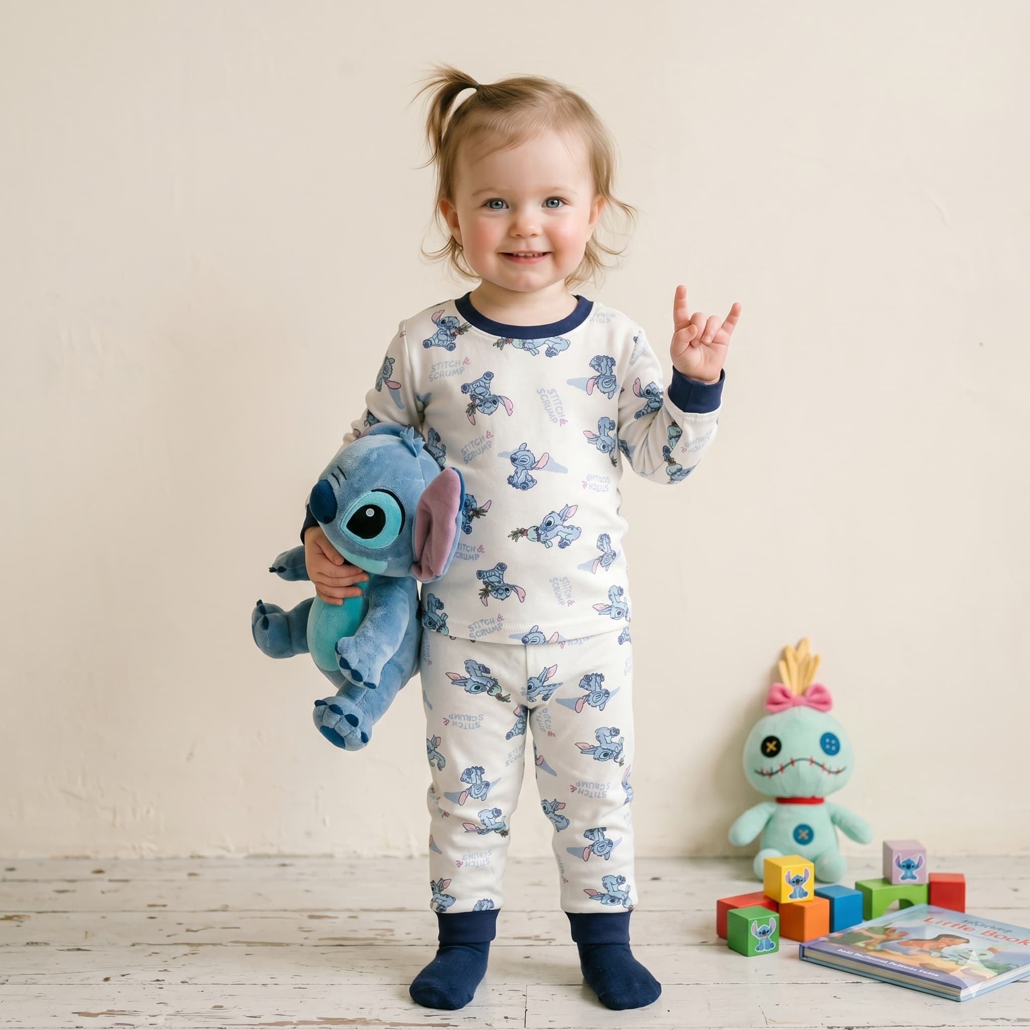 Ohana Dreams Baby Girls Full Sleeves Pajama Set - White