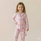Princess Girls Button Pajama Set- Royal Purple