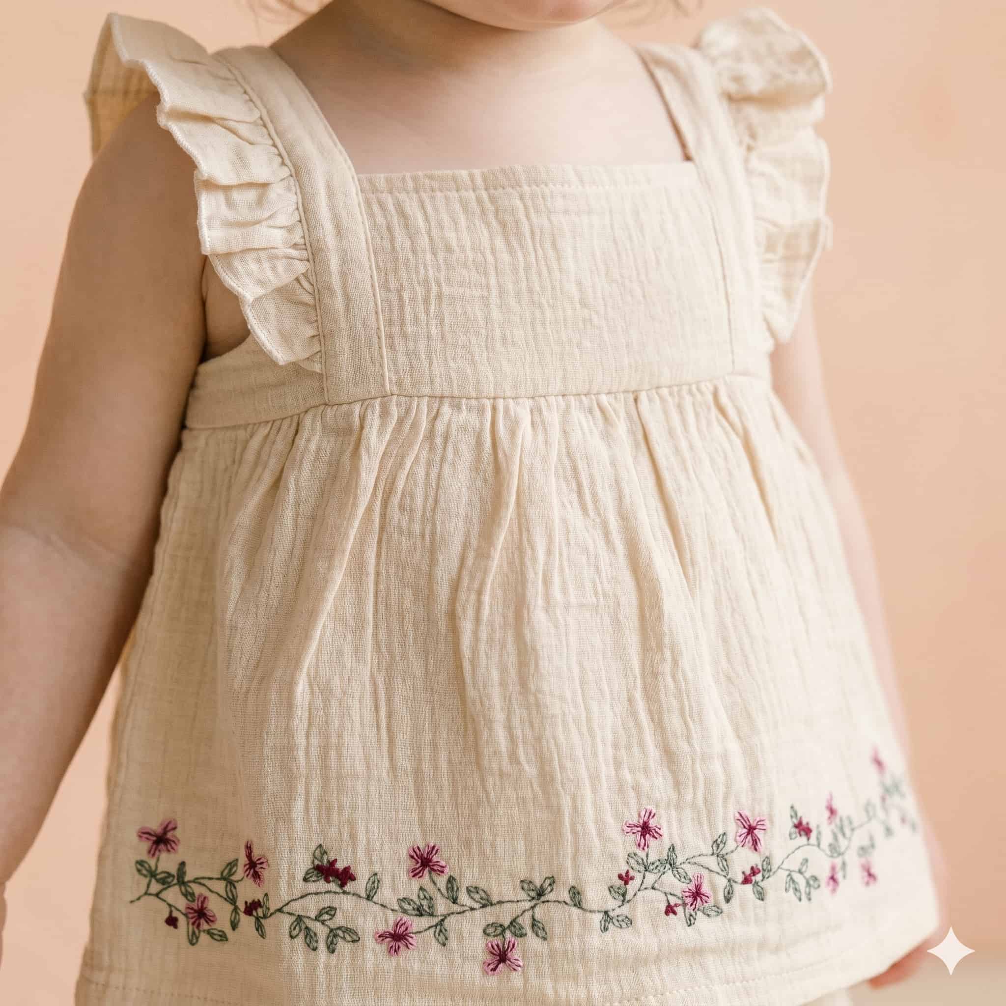 Buttercream Bloom Baby Girls Half Sleeves Set - Cream