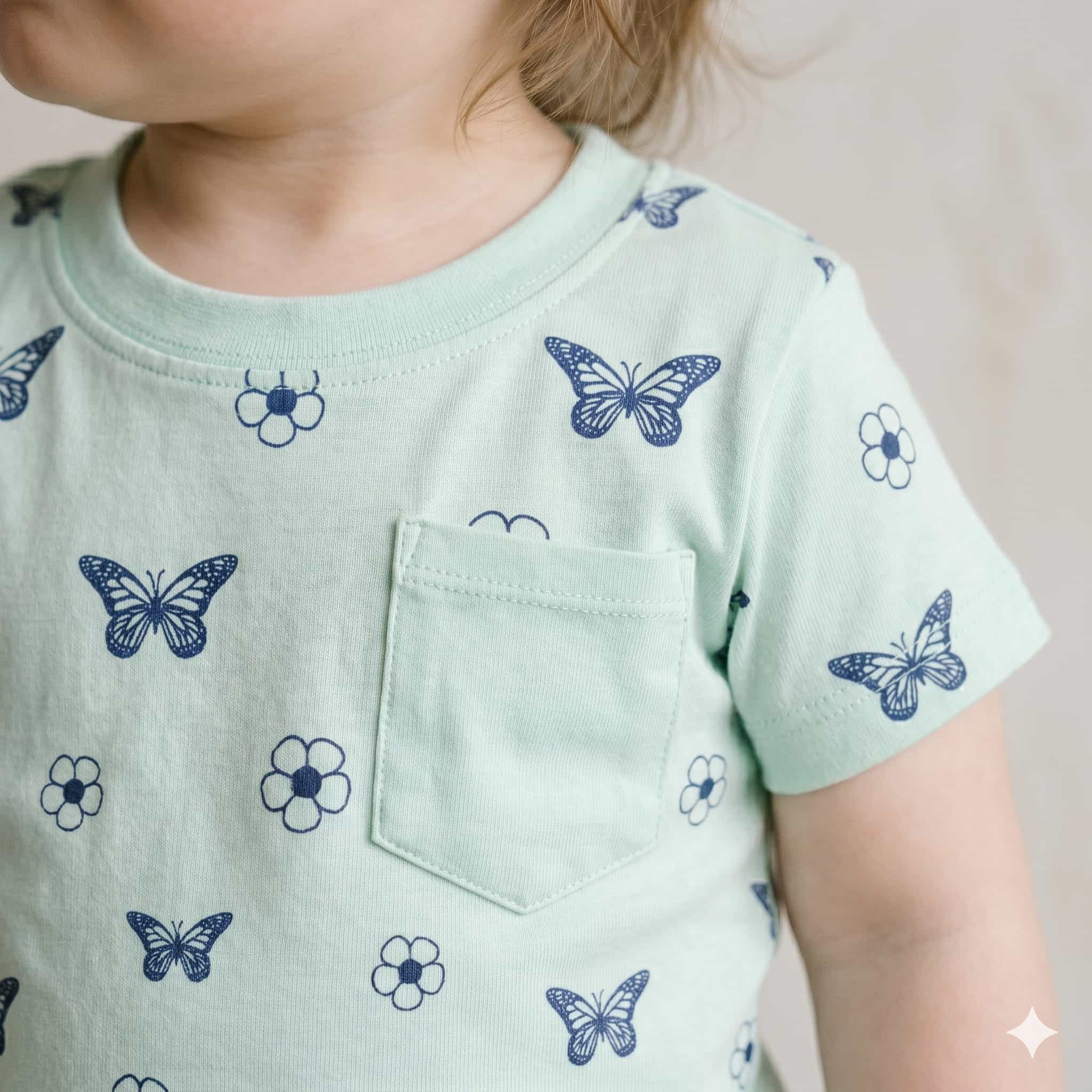 Mint Flutter Half Sleeves Baby Girl Pajama set - Green