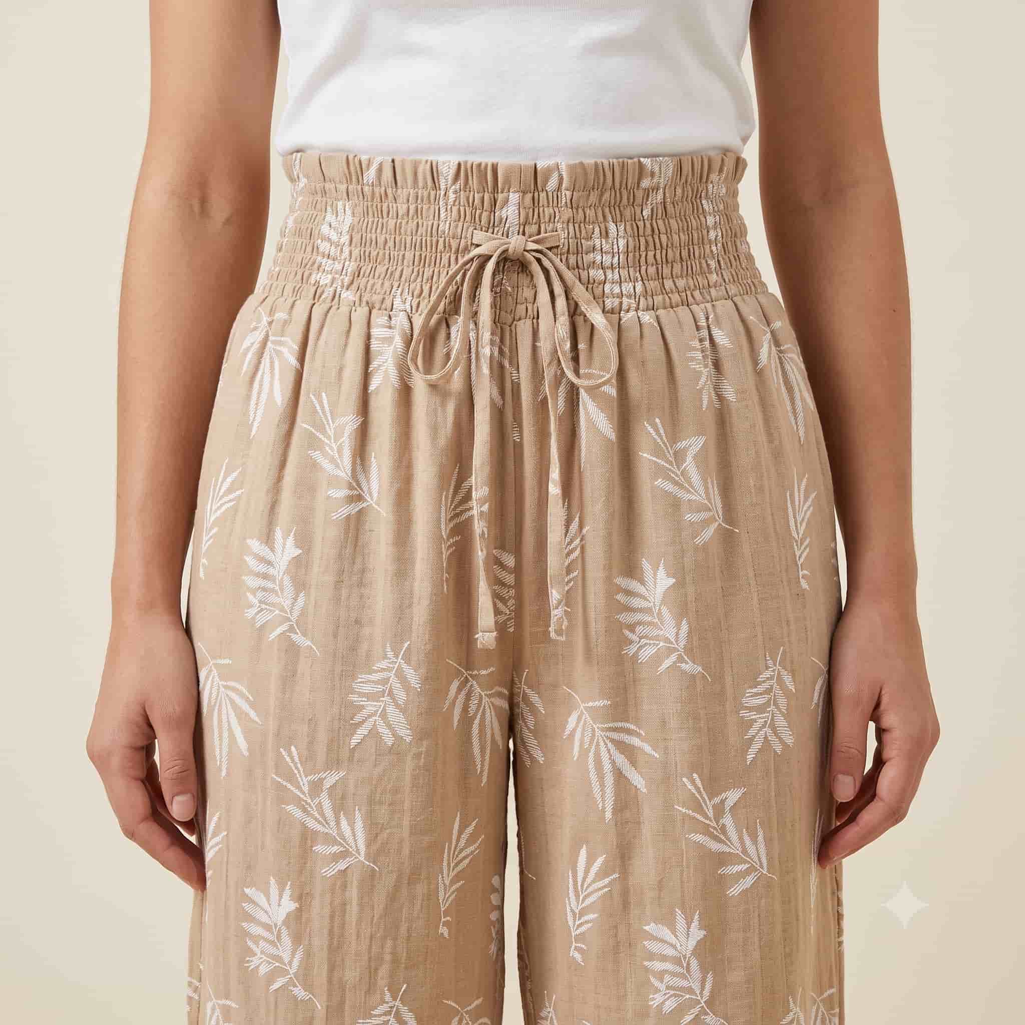 Dune Flora Plazzo Women Pants - Sand Beige