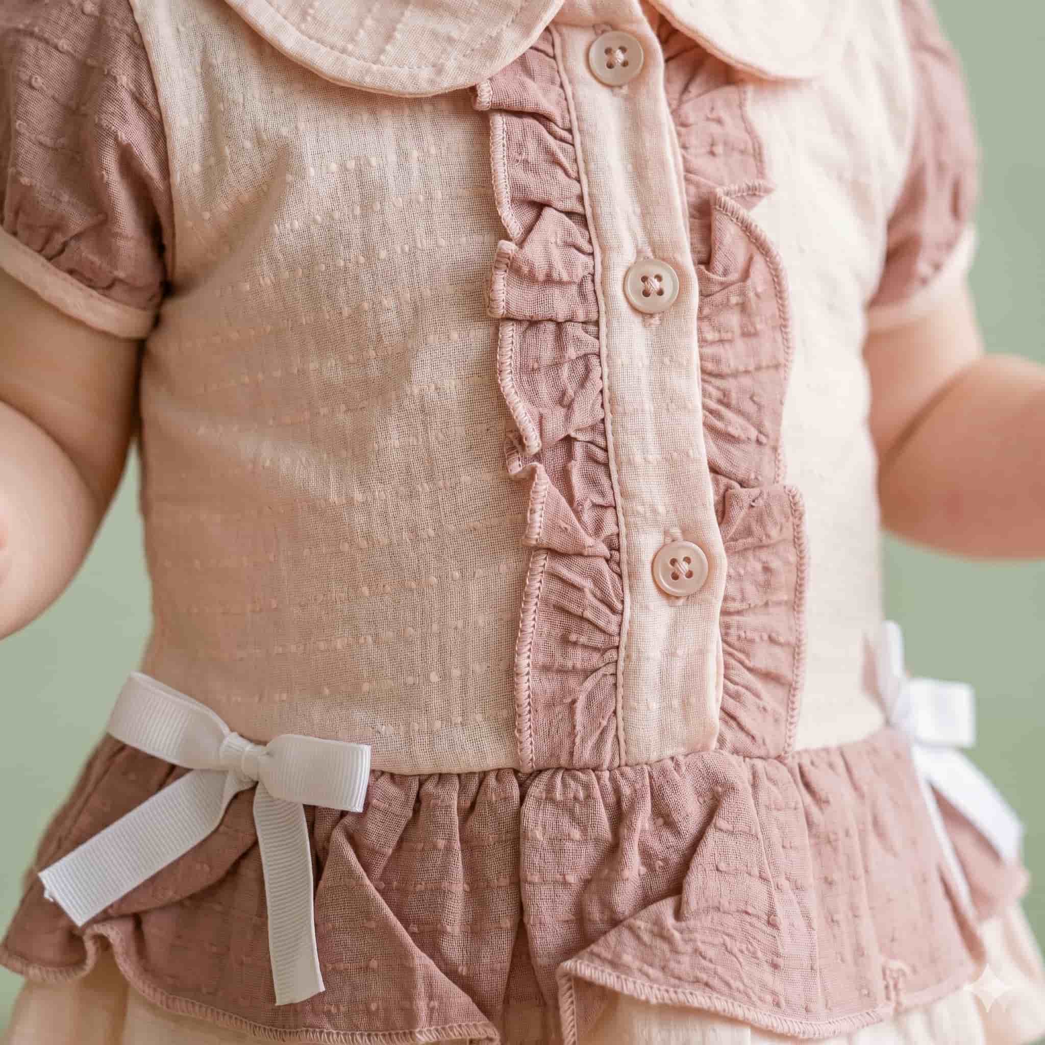 Rosy Charm Baby Girls Half Sleeves Set - Pink