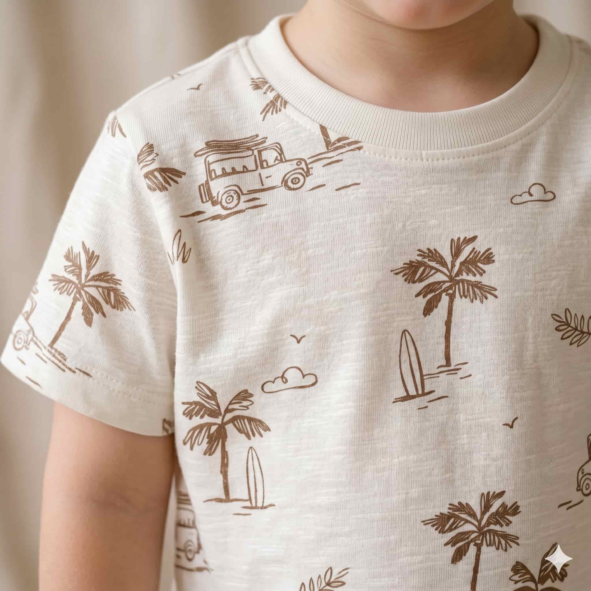 Safari Breeze Boys Half Sleeves Short Set - White