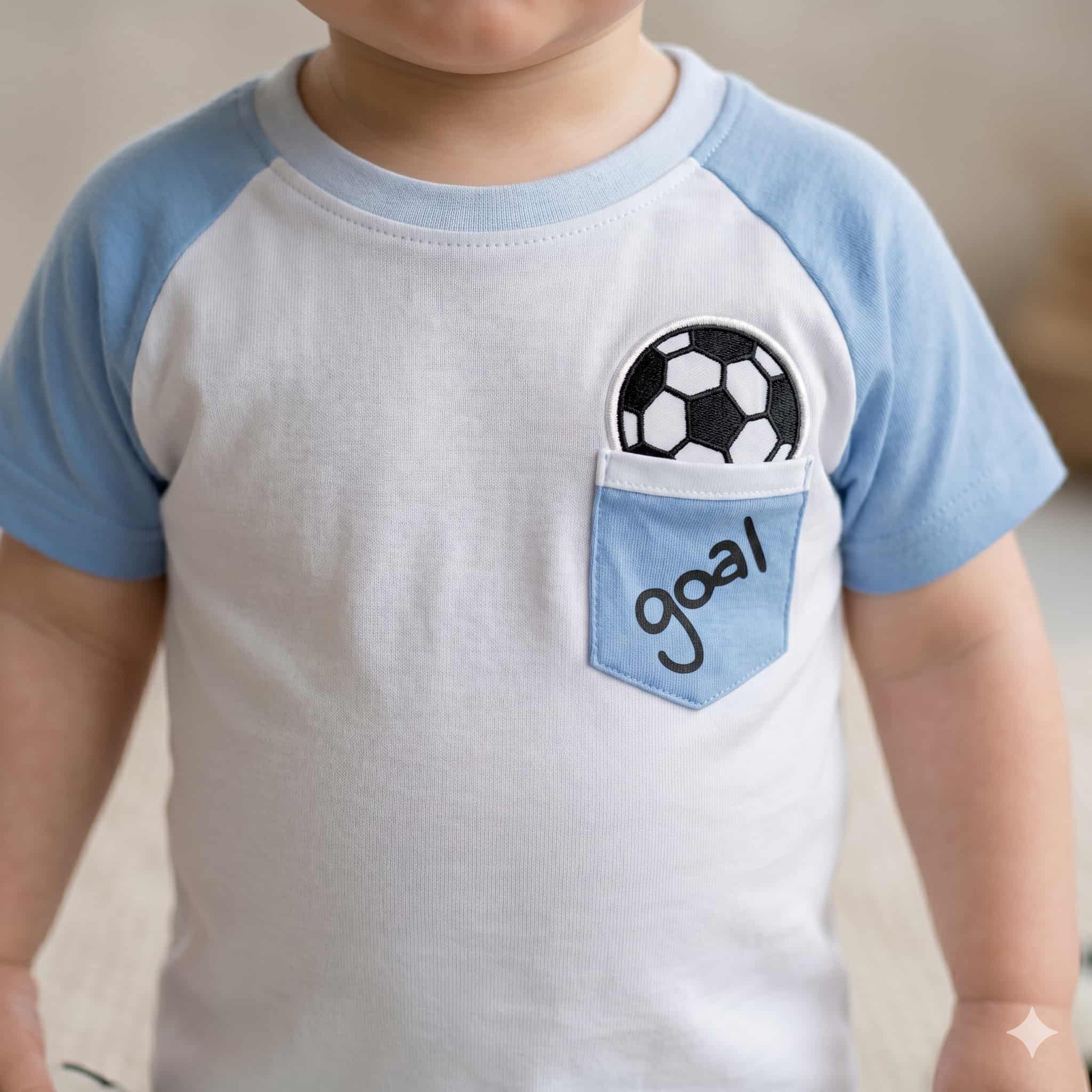 Little Striker Goal Half Sleeves Baby boy Pajama Set - Blue